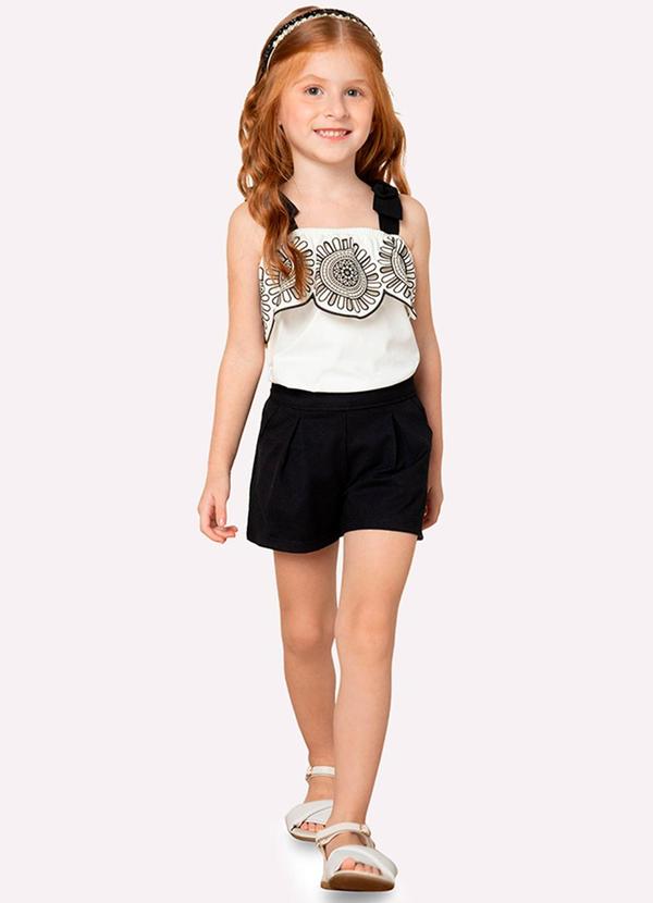 Blusa Infantil Menina Laço Milon Off White