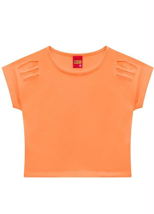 Vista 2 Blusa Infantil Menina Laranja Kyly Kyly
