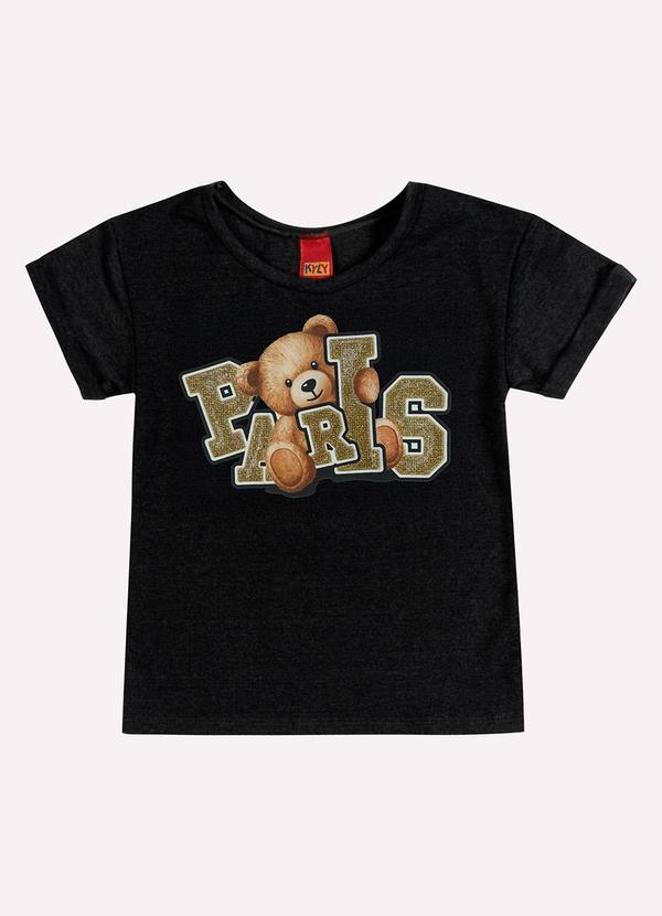 Vista 2 Blusa Infantil Menina Lettering Cinza Kyly Kyly