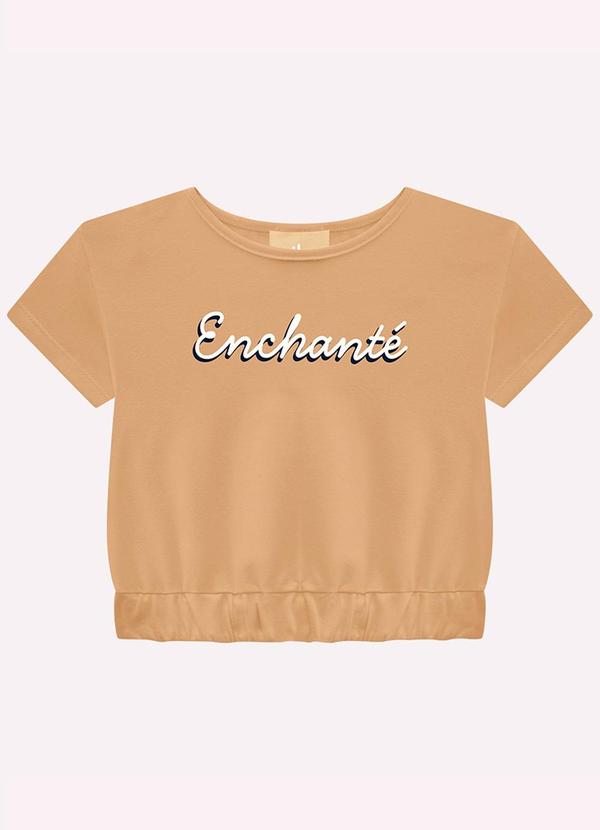 Vista 2 Blusa Infantil Menina Lettering Milon Marrom Milon