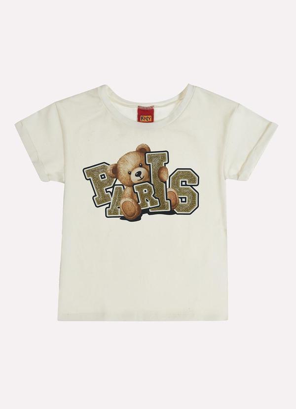 Blusa Infantil Menina Lettering Off White