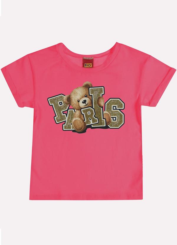Blusa Infantil Menina Lettering Rosa