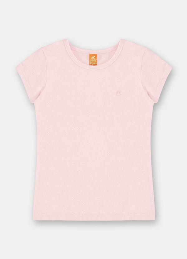 Blusa Infantil Menina Manga Curta Rosa
