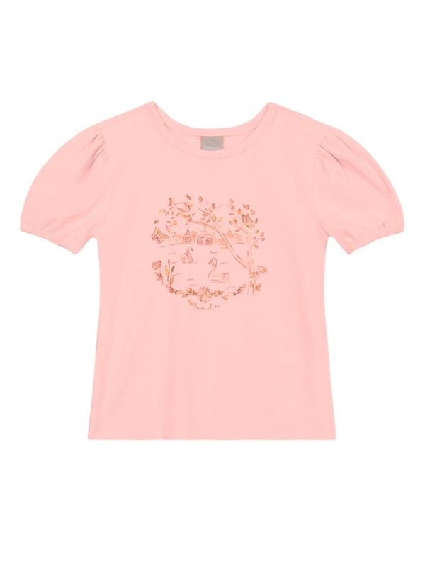 Vista 2 Blusa Infantil Menina Metalizada Rosa Brandili Mundi Brandili Mundi