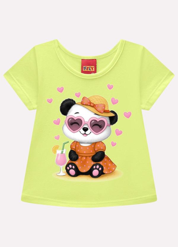 Blusa Infantil Menina Pandinha Amarelo