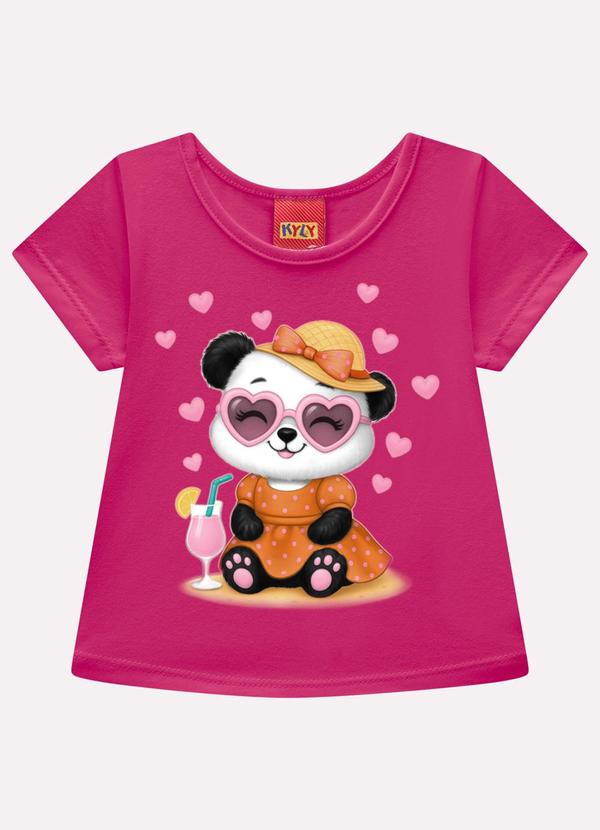 Blusa Infantil Menina Pandinha Rosa
