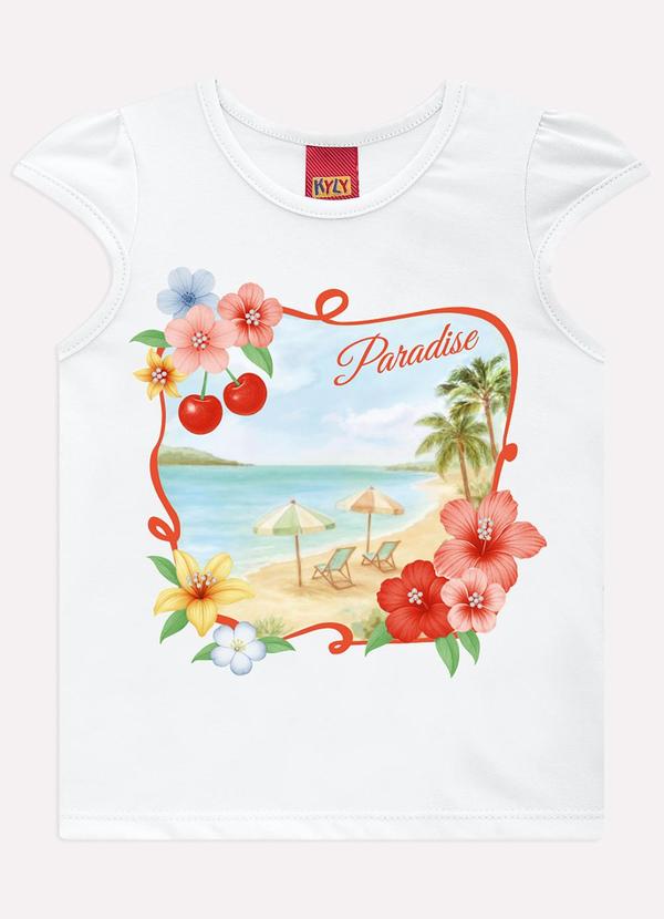 Blusa Infantil Menina Praia Branco