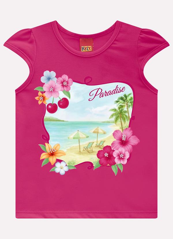Blusa Infantil Menina Praia Rosa