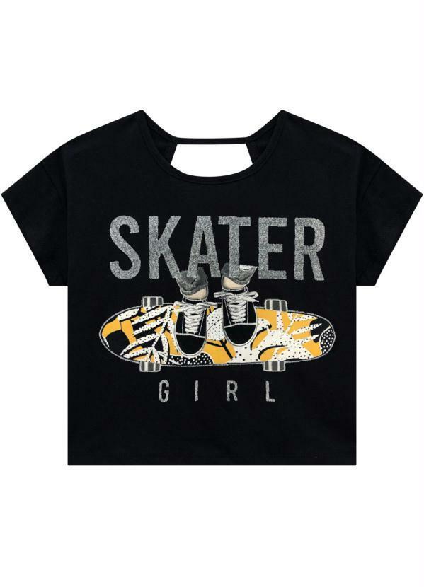 Blusa Infantil Menina Preto