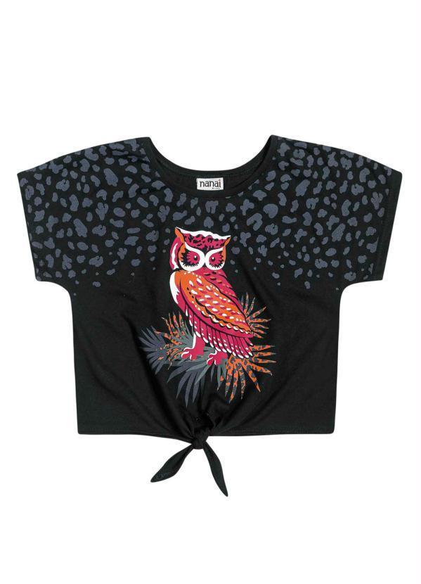 Vista 2 Blusa Infantil Menina Preto Nanai Nanai
