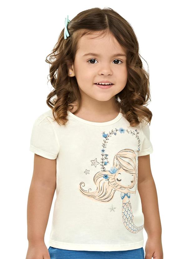 Blusa Infantil Menina Sereia Bege