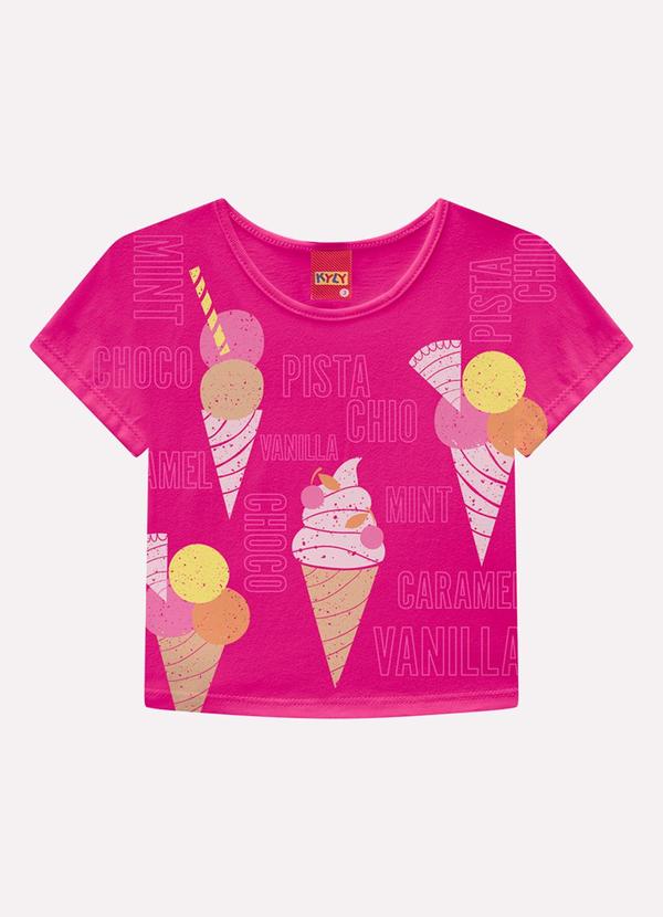 Blusa Infantil Menina Sorvete Rosa