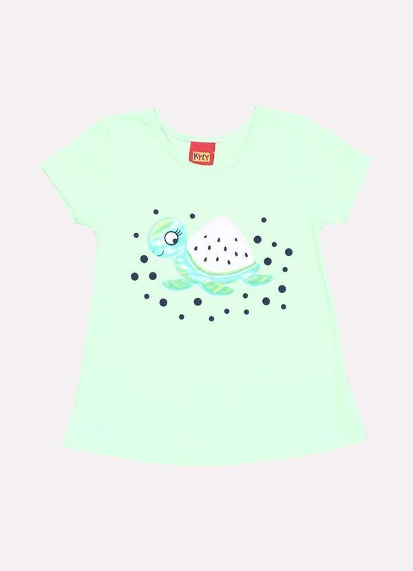 Vista 2 Blusa Infantil Menina Tartaruga Verde Kyly Kyly
