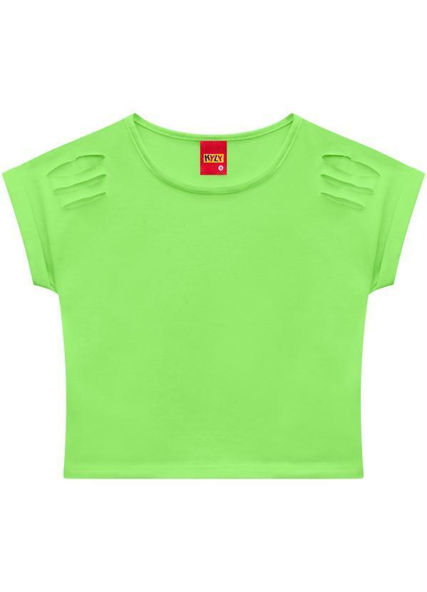 Vista 2 Blusa Infantil Menina Verde Kyly Kyly