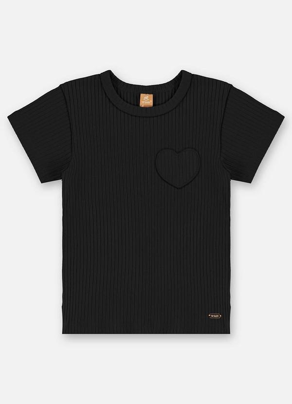 Vista 2 Blusa Infantil Ribana Canelada Preto Up Baby Up Baby