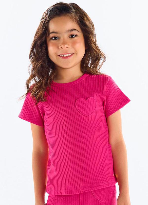 Vista 2 Blusa Infantil Ribana Canelada Rosa Up Baby Up Baby