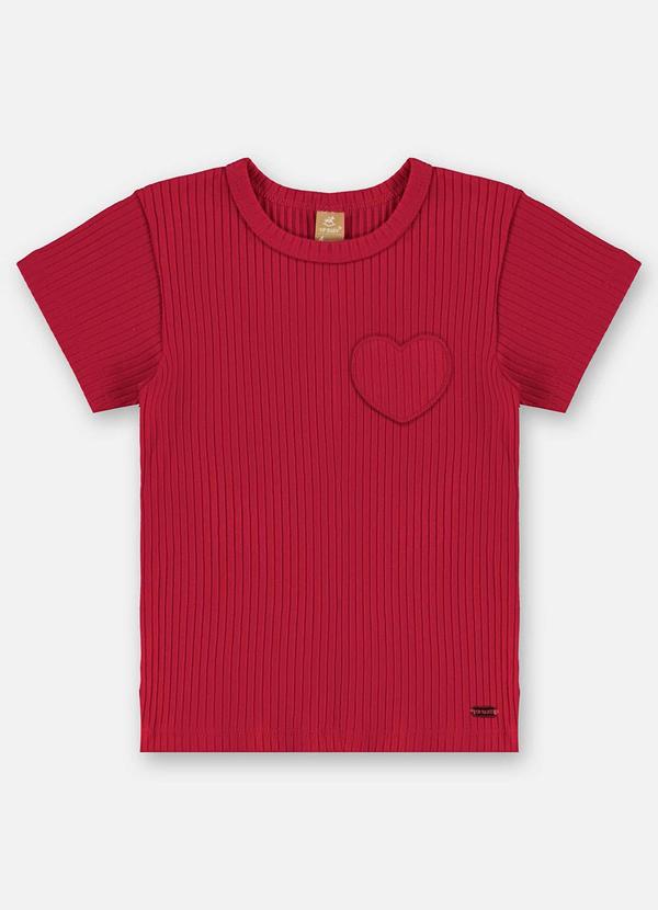 Vista 2 Blusa Infantil Ribana Canelada Vermelho Up Baby Up Baby