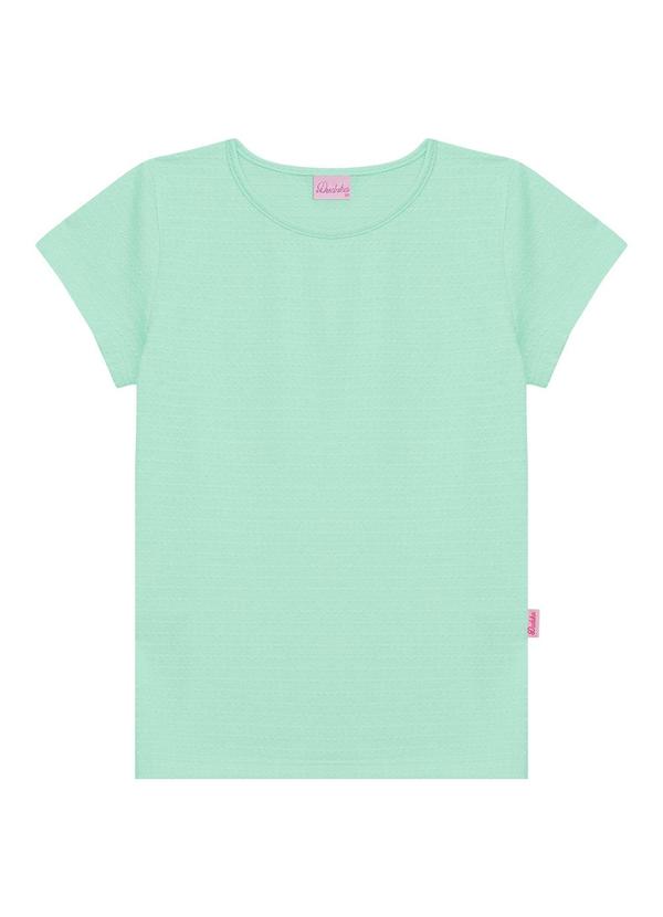 Blusa Juvenil Básica com Etiqueta Enfeite Verde