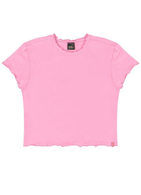 Blusa Juvenil Básica em Cotton Rosa