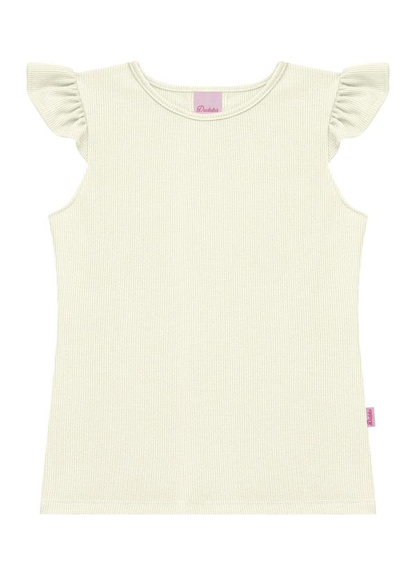 Blusa Juvenil com Etiqueta Lateral Bege