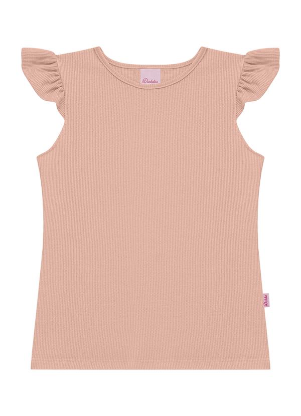 Blusa Juvenil com Etiqueta Lateral Rosa