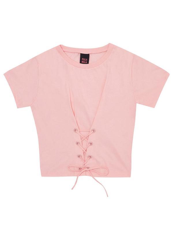 Vista 2 Blusa Malha Rosa Pulla Bulla Pulla Bulla