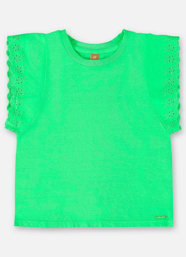 Vista 2 Blusa Manga Curta Básica Infantil Verde Up Baby Up Baby