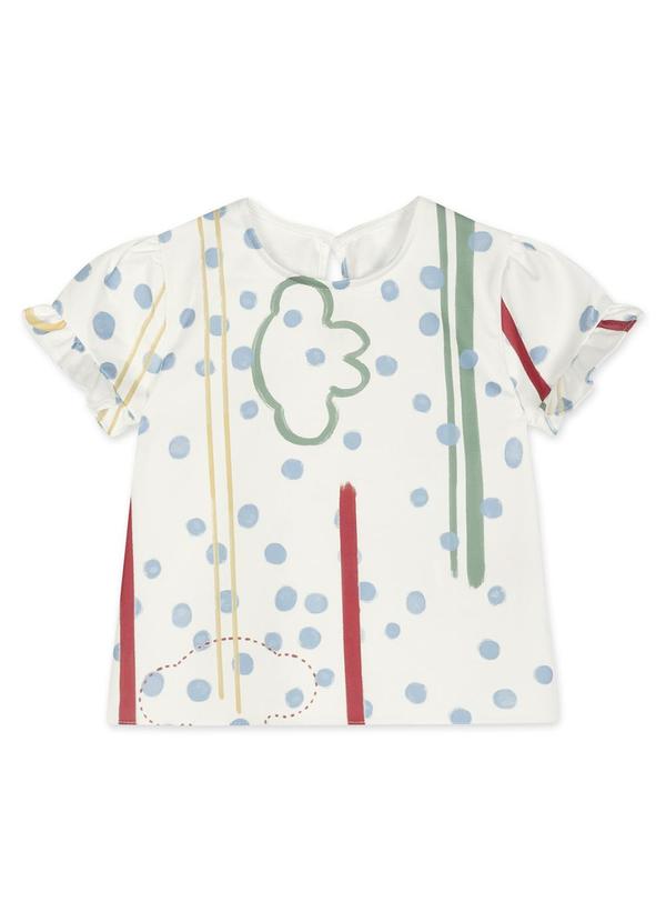 Blusa Manga Curta Bebê Feminina Bege