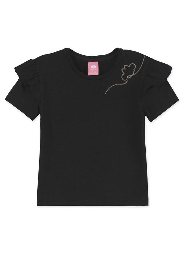 Blusa Manga Curta Bebê Preto