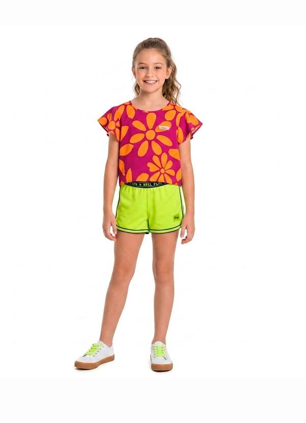 Blusa Manga Curta Estampada Marisol Laranja