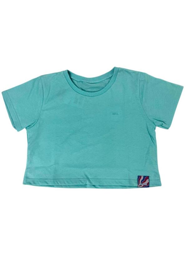 Blusa Manga Curta Feminina Azul