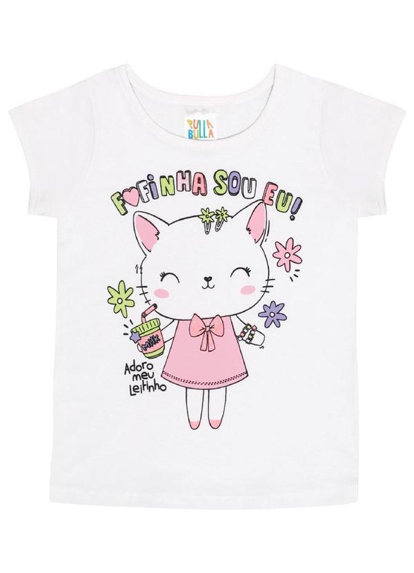 Blusa Manga Curta Menina Branco