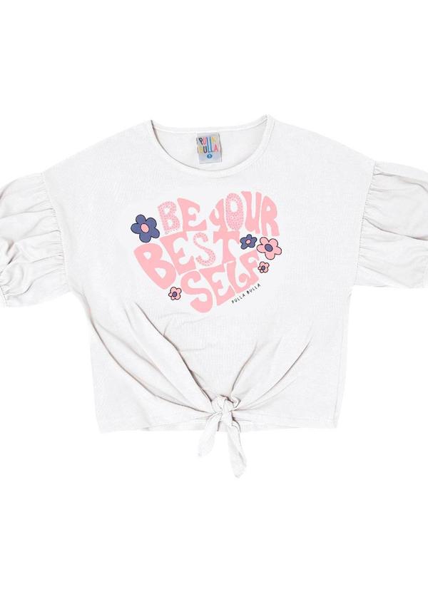 Blusa Manga Curta Menina Branco