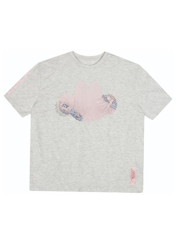 Vista 2 Blusa Manga Curta Feminina Cinza Lilica Ripilica Lilica Ripilica