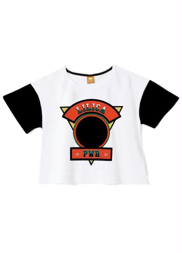 Blusa Manga Curta Menina Infantil Branco