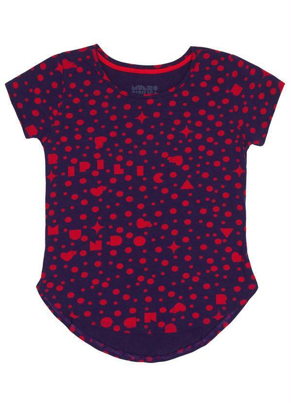 Vista 2 Blusa Manga Curta Menina Mundo Ripilica Azul Lilica Ripilica Lilica Ripilica
