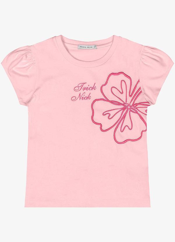 Vista 2 Blusa Manga Curta Feminina Rosa Trick Nick Trick Nick
