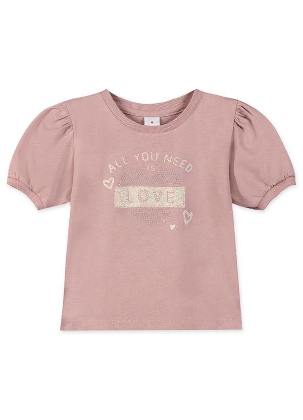 Blusa Manga Curta Infantil Bege