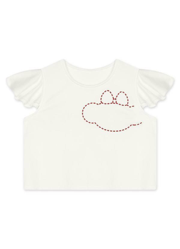 Vista 2 Blusa Manga Curta Infantil Feminina Bege Lilica Ripilica Lilica Ripilica