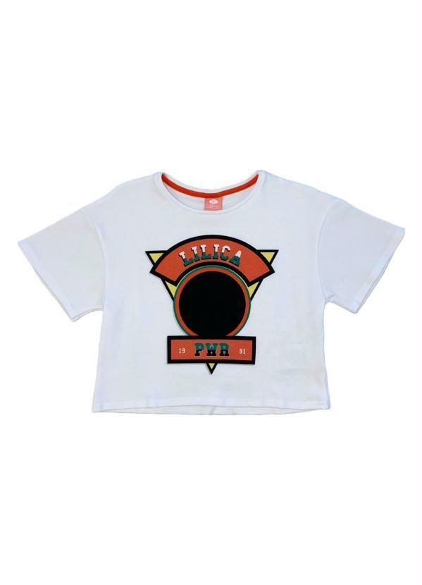 Blusa Manga Curta Infantil Menina Branco