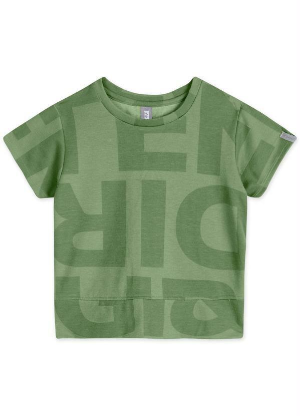 Blusa Manga Curta Infantil Menina Match Verde