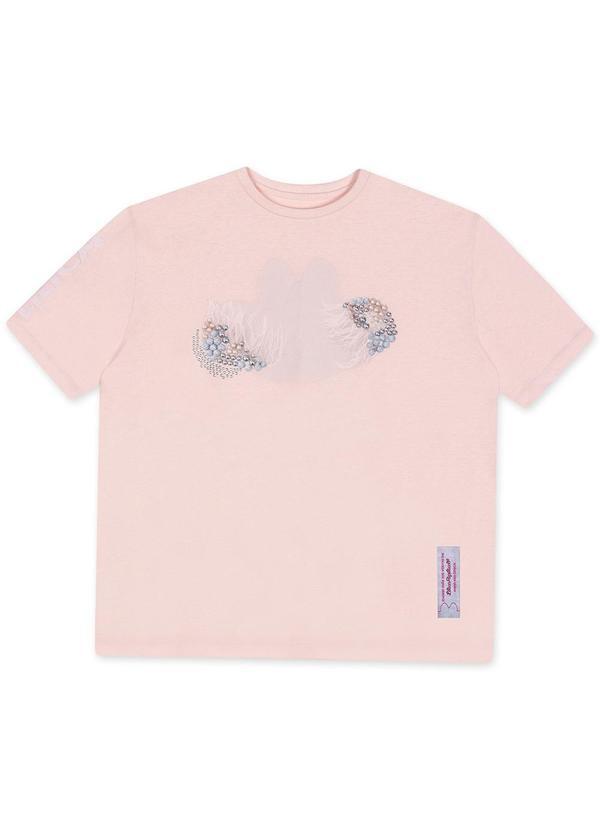 Vista 2 Blusa Manga Curta Infantil Feminina Rosa Lilica Ripilica Lilica Ripilica