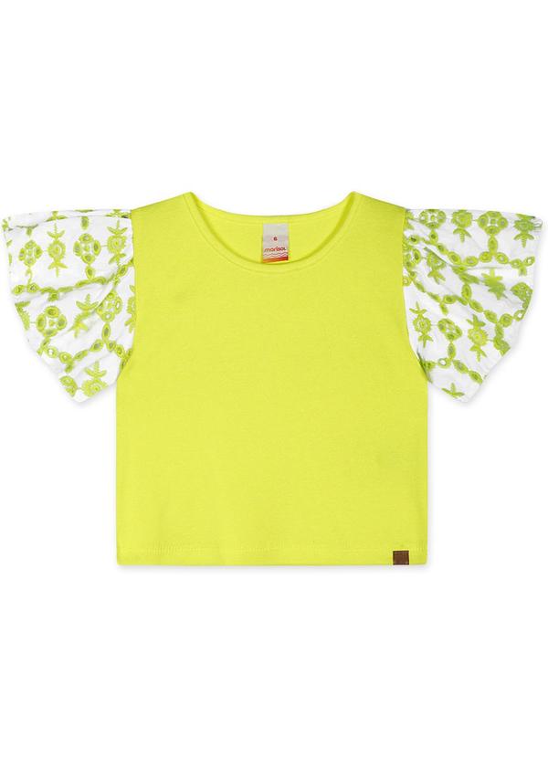 Blusa Manga Curta Infantil Feminino Verde