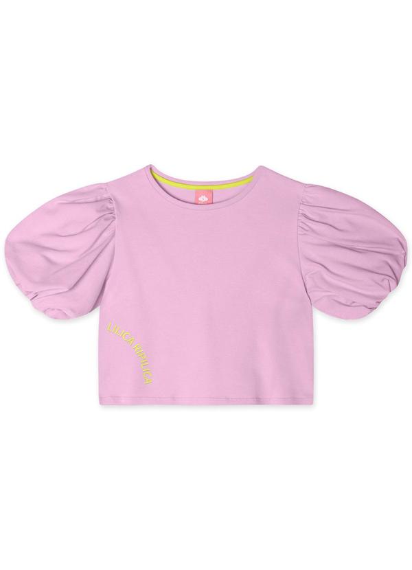 Vista 2 Blusa Manga Curta Infantil Lilas
