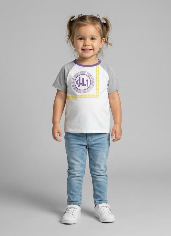 Blusa Manga Curta Infantil MeninaBranco