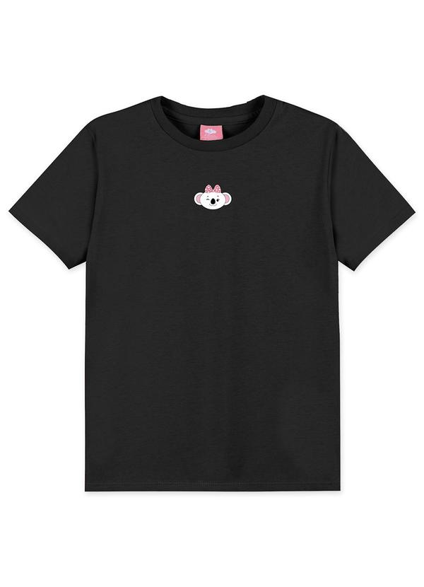 Blusa Manga Curta Infantil Preto