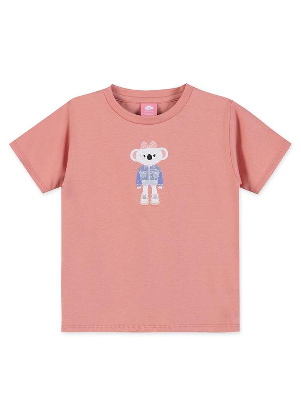 Blusa Manga Curta Infantil Rosa