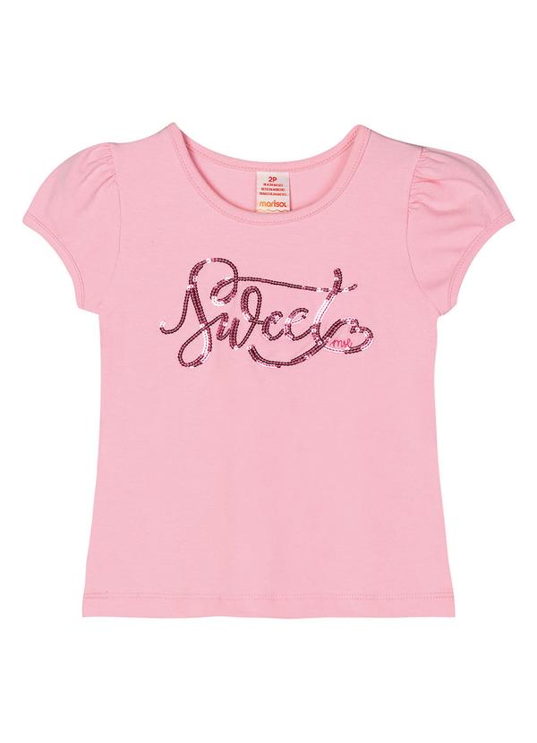 Blusa Manga Curta Infatil Feminina Rosa