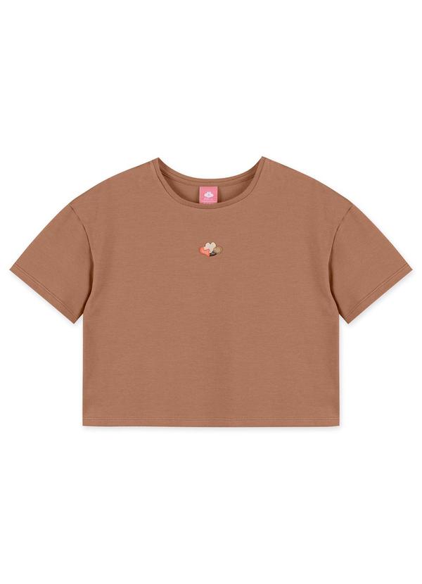 Blusa Manga Curta Marrom