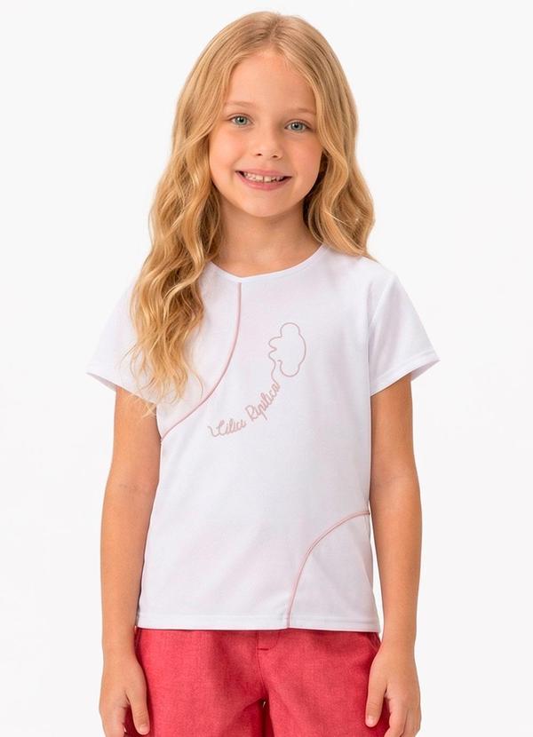 Vista 2 Blusa Manga Curta Menina Branco Pulla Bulla Pulla Bulla
